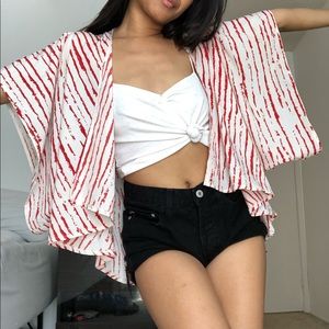 Red Striped Kimono